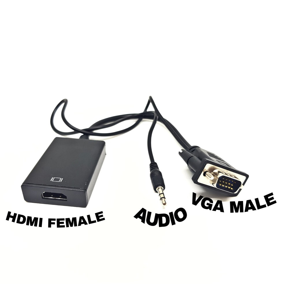 Adapter Converter VGA Male to HDMI Female KAbel Adapter Audio Port 1080