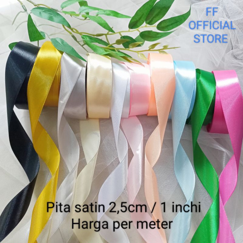 

Pita satin/ pita saten Per Meter hiasan kado mahar seserahan hampers DIY dll