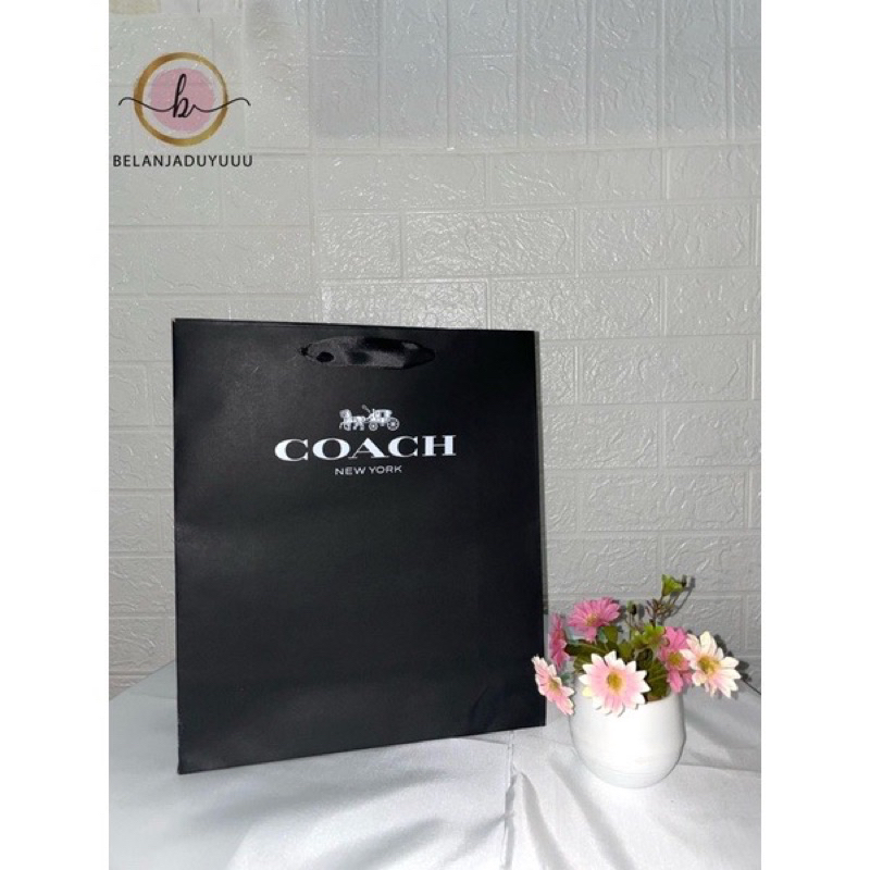 Paper Bag Coach Black Original Pembungkus Kado Branded