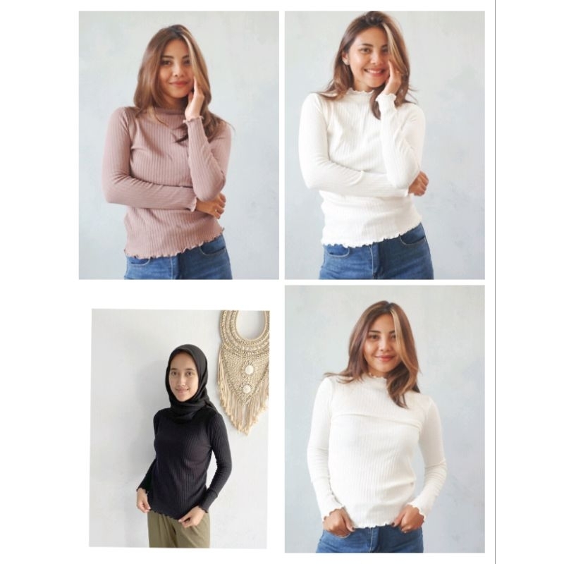 ATC Inner Rajut Lengan panjang //Manset Baju wanita Premium