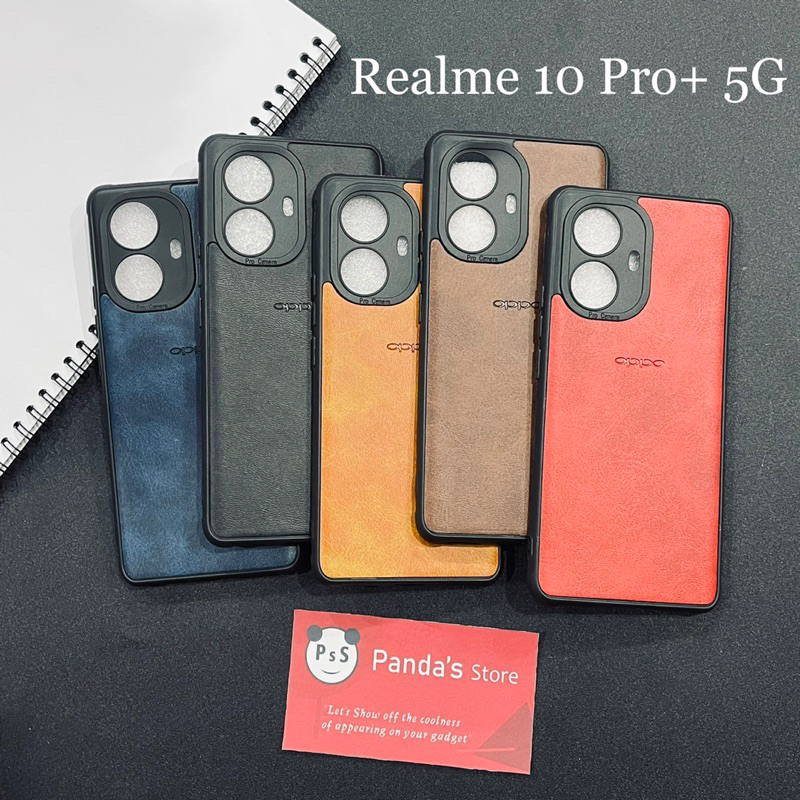 Leather Case Realme 10 Pro+ plus 5G Softcase Kulit Elegan Casing Slim Fit