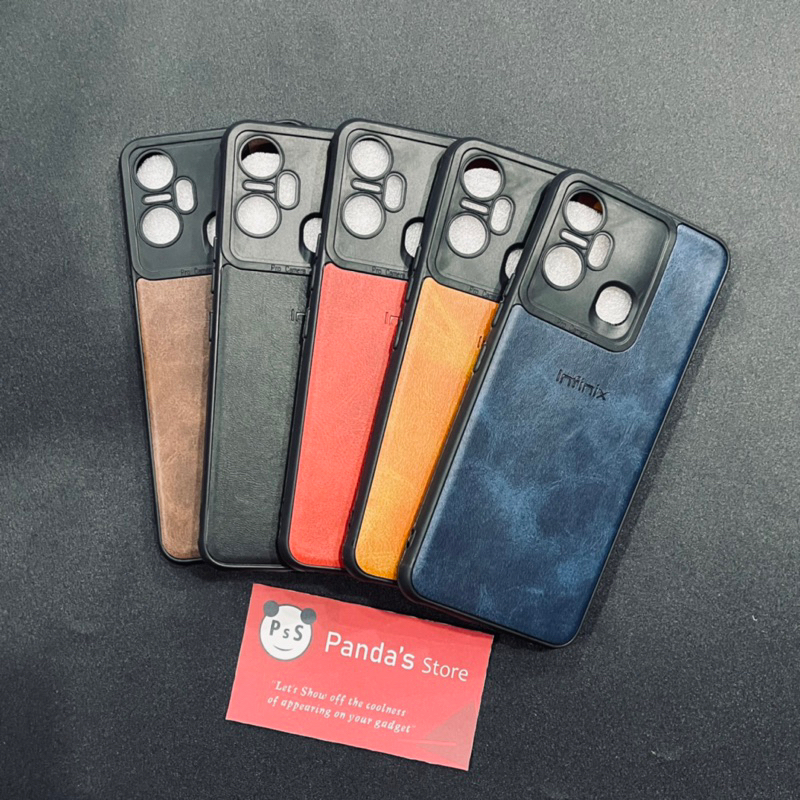 Leather Case Infinix Smart 6 Plus Softcase Kulit Elegan Casing Slim Fit