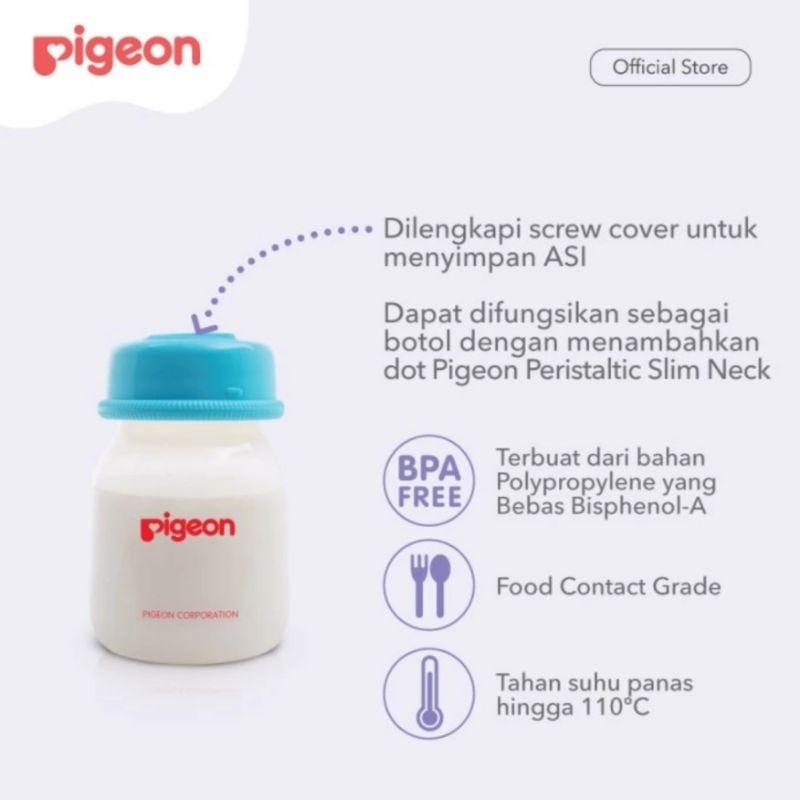 Pigeon Breastmilk Storage PP RP Bottle 50ml 50 ml / Botol Susu Penyimpan Asi Pigeon Slimneck Standarneck Bottle