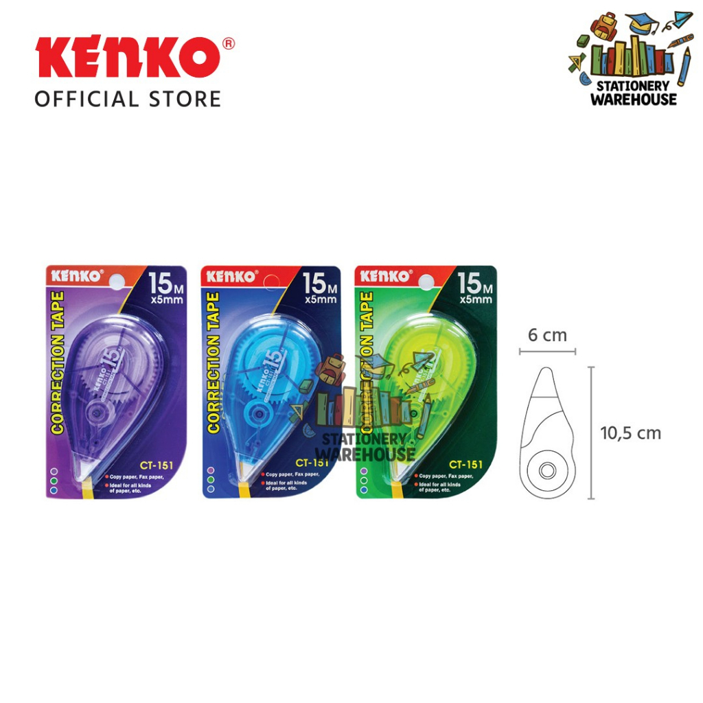 

KENKO CORRECTION TAPE / PITA KOREKSI CT-151 15 M x 5 Mm