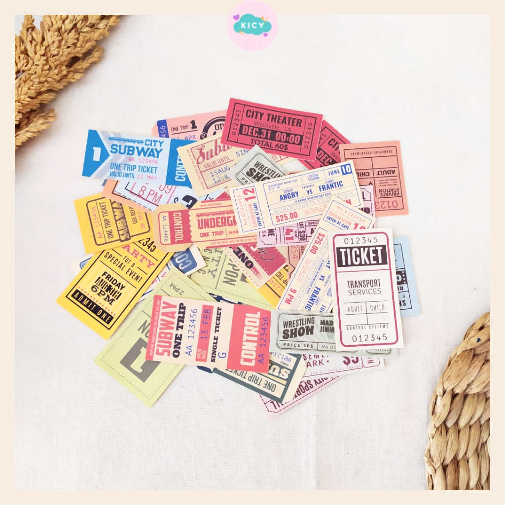 

[KICY] Stiker Deco TICKET HVS Sticker Vintage Journal