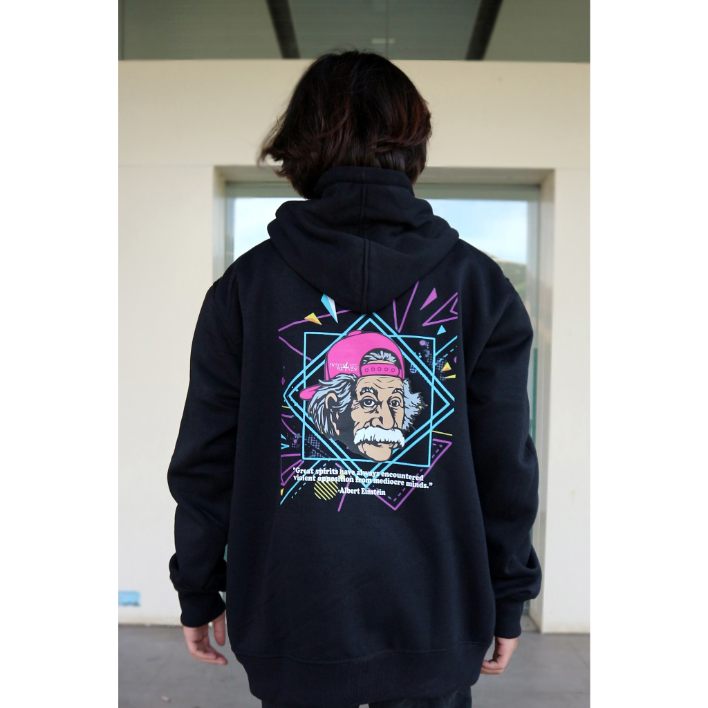 Sweater Insist 4 Heaven Albert Einstein Hoodie Black