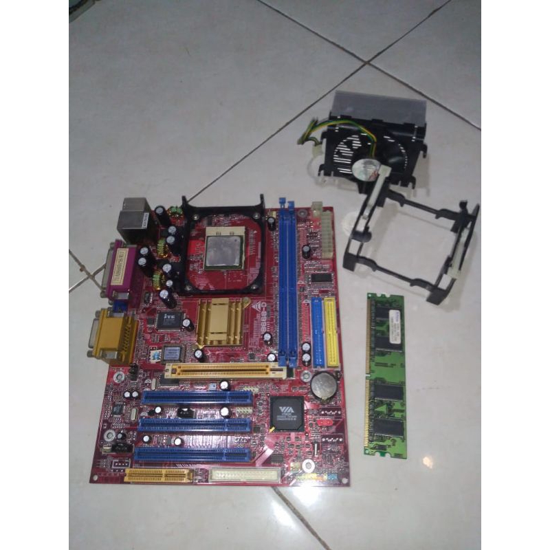 mobo lga 478 bonus fan, ram, proci
