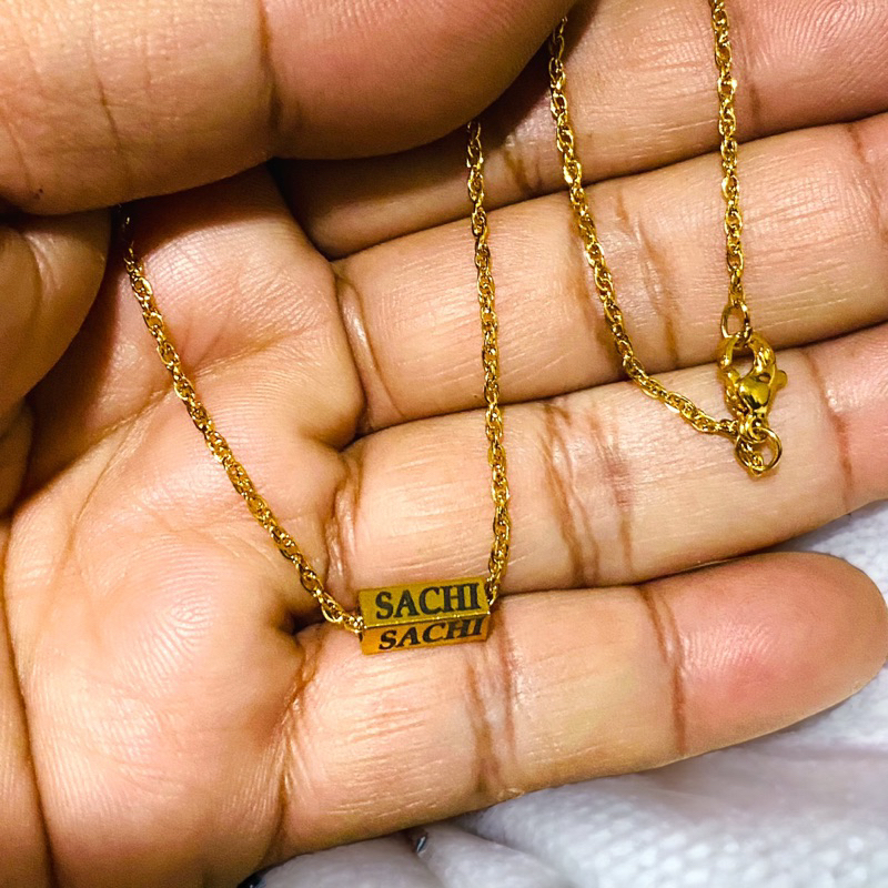 kalung titanium grafir namamu viral elegan