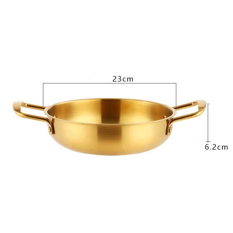 Panci Masak Korea Style Stainless Steel 23 CM Noodle Soup Pot - Golden