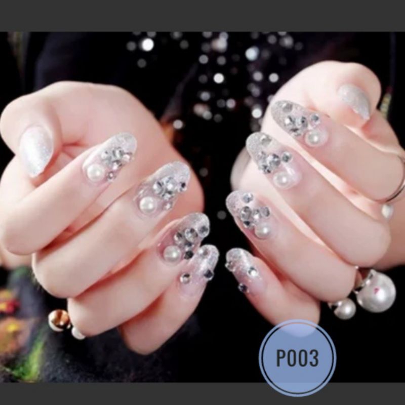 Kuku Palsu 3D/ Nail Art/ untuk Pengantin/isi 24pcs Fake Nails for Bride