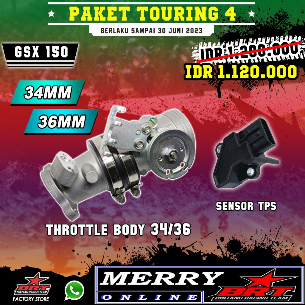 Promo 1909 Throttle Body BRT Super Flow TB GSX Satria FU FI 150 34mm 36mm