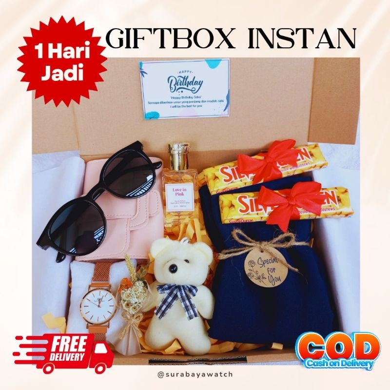 (PAKET SPESIAL) Hampers Ulang Tahun Cewek paket kado wisuda anniversary hijab dompet jam tangan