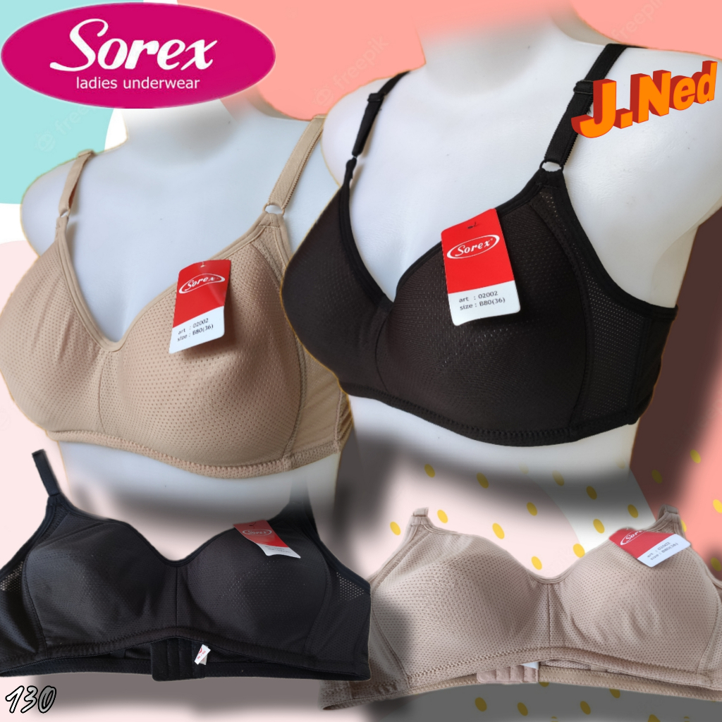 J130 BRA WANITA SOREX TANPA KAWAT TANPA BUSA CEPAT KERING CUP B SIZE 32 - 38