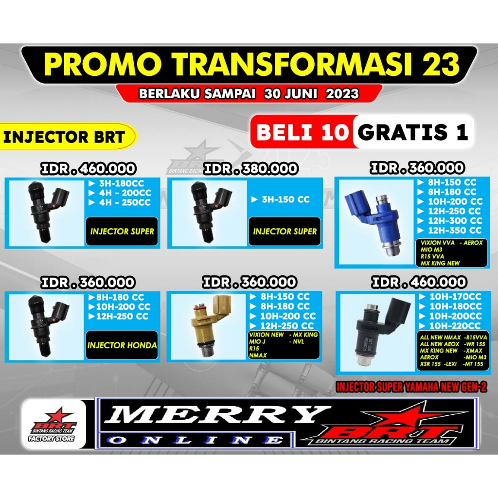 Super Jet Injektor BRT Yamaha Xabre Nmax N-Max - NVL - R15 - NVA - MIO J - MX KING OLD