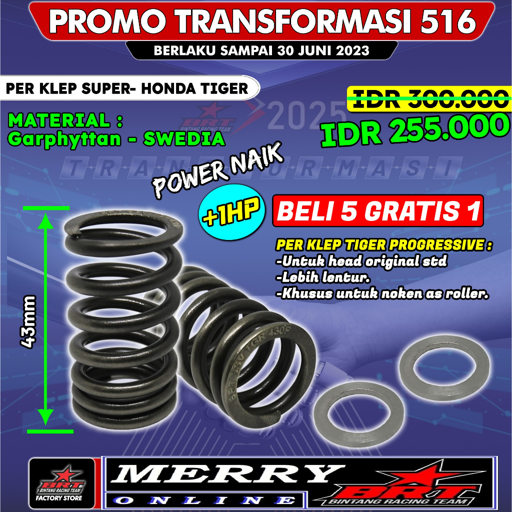 Promo 516 Per Klep BRT Megapro old GL 100 CB 100 GL Pro Tiger Head Standar