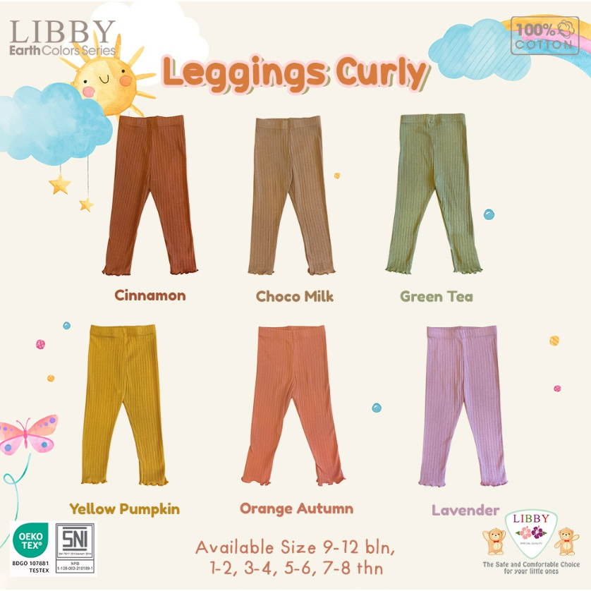 Libby Legging Curly 9 Bln -8 Tahun Legging Rib Ruffle Girl Anak Perempuan CBKS