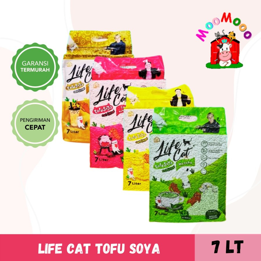 Life Cat Tofu Soya Cat Litter 7L - Pasir Kucing Tofu Gumpal 7 Liter