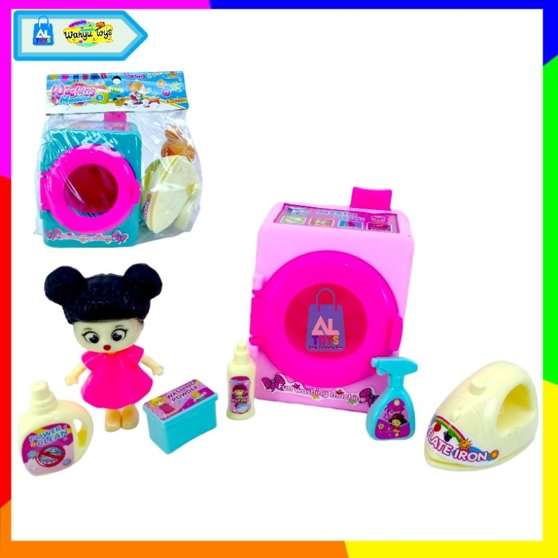 MAINAN MESIN CUCI BAJU LOUNDRY PLAY SET / DREAM WASHER ADA MESIN CUCI + BONEKA MI31