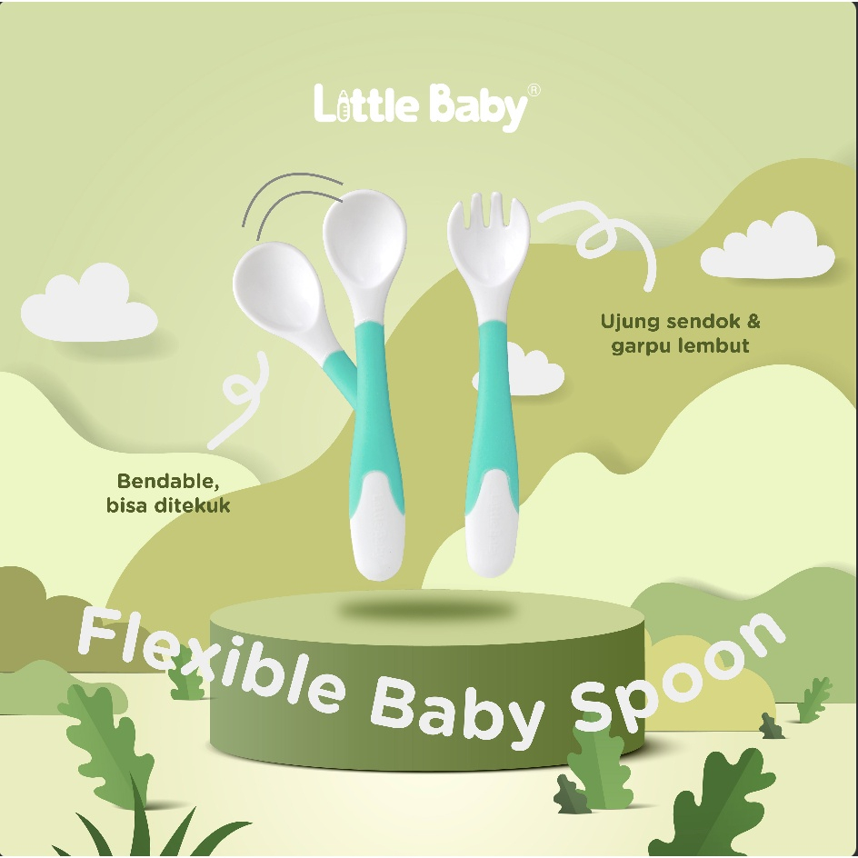 Little Baby Flexible Baby Spoon Sendok Garpu Tekuk
