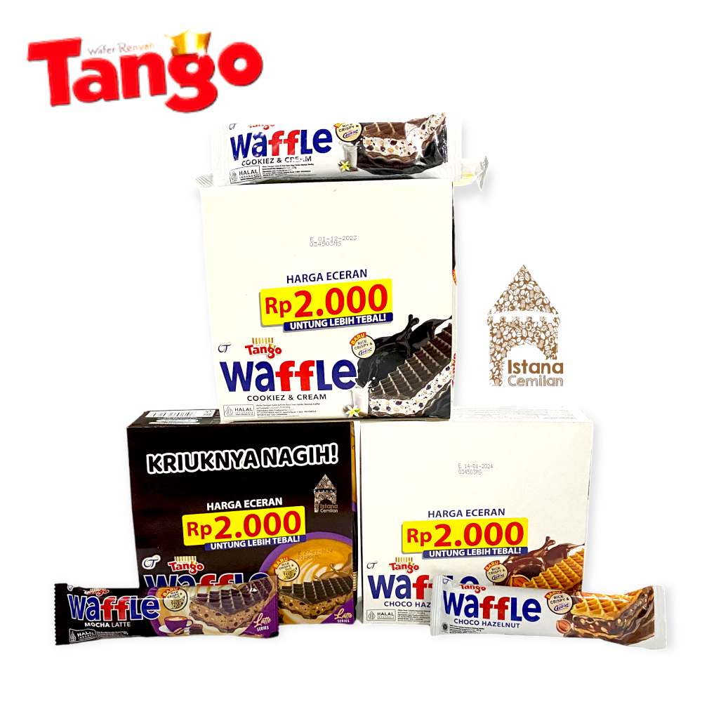 Tango Waffle Cookiez &amp; Cream / Mocha Latte / Choco Hazelnut Wafer PACK (isi 12 pcs)