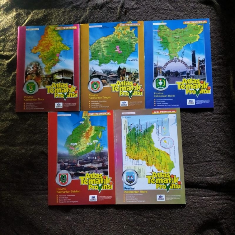 ORIGINAL BUKU PETA ATLAS TEMATIK PROVINSI KALIMANTAN UTARA KALIMANTAN BARAT KALIMANTAN SELATAN KALIM
