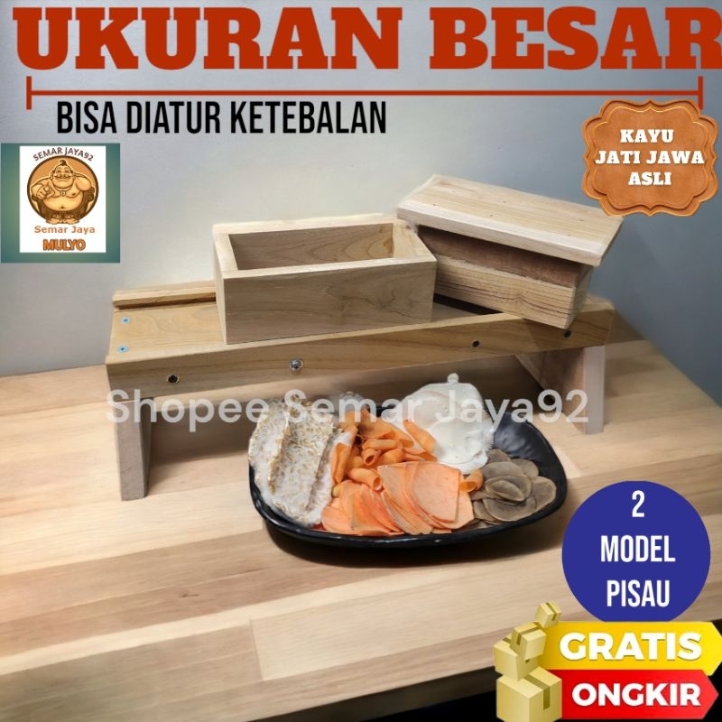 PROMO UKURAN BESAR JATI  PENGIRIS BAWANG PARUTAN SERBAGUNA BAWANG/ CABAI / KERIPIK PISANG KENTANG