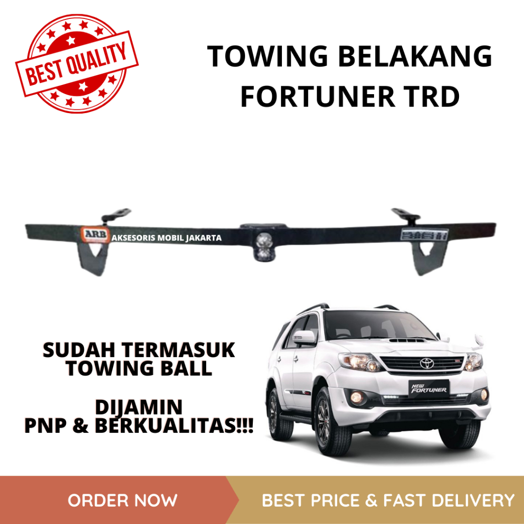TOWING BAR BELAKANG FORTUNER TRD - BESI PENGAMAN BUMPER BELAKANG MOBIL FORTUNER TRD
