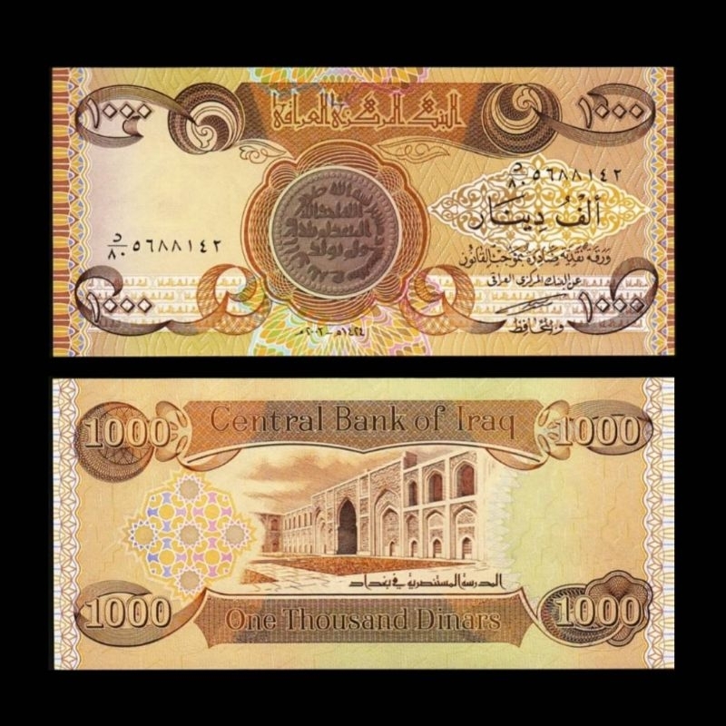 IRAQ 1000 DINAR 2003 UNC ORIGINAL UANG IRAQ 1 LEMBAR