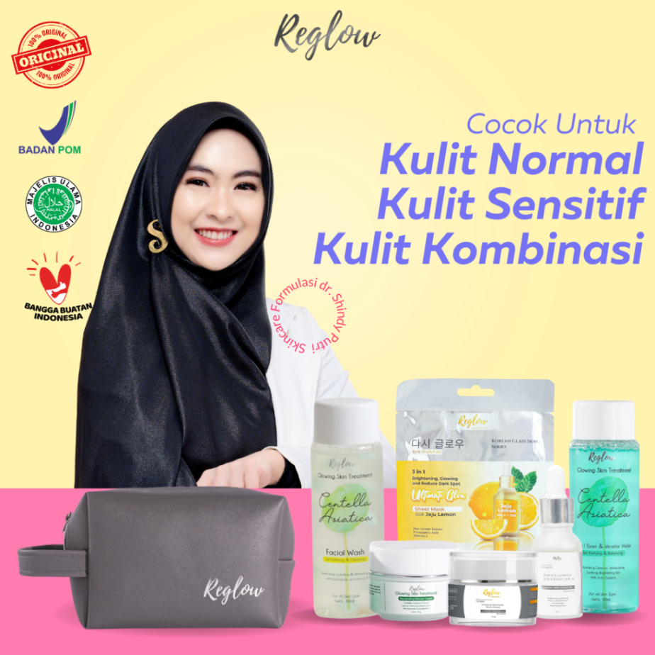 Reglow Skincare Official Perawatan Pemutih Pencerah Wajah Glowing Reg glow Penghilang Flek Hitam Bru
