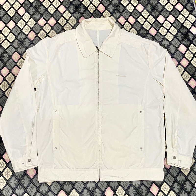 JAKET CROCODILE PUTIH WHITE JACKET CASUAL THRIFT