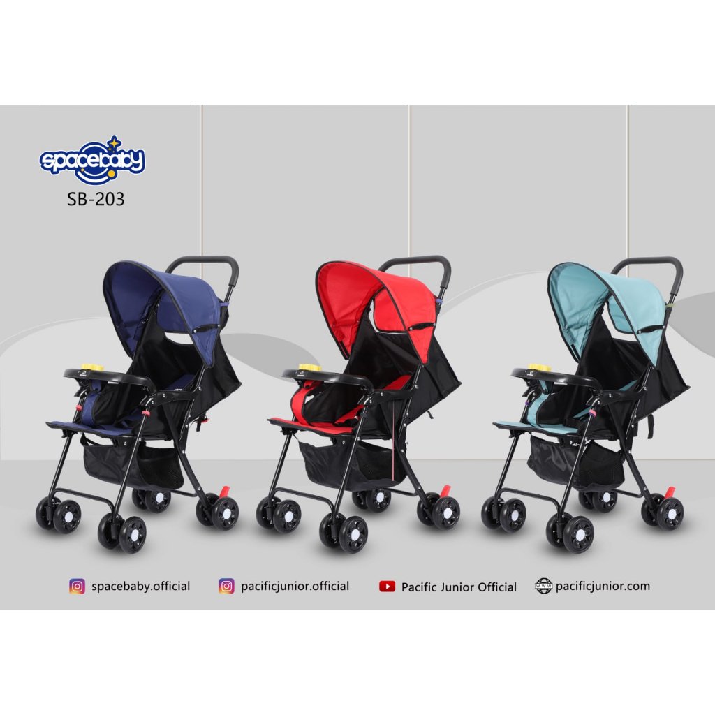 Stroller Balita dan Anak Merk Space Baby SB203 Bisa Dilipat Praktis / Spacebaby 203 kereta dorong bayi