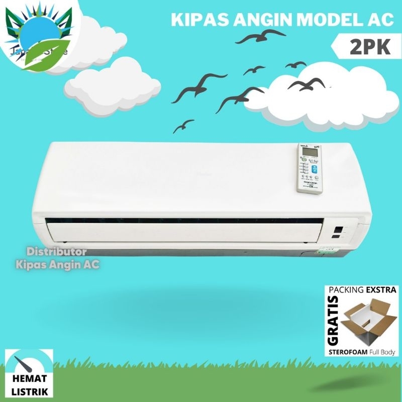 KIPAS ANGIN DINDING MODEL AC 2PK REMOT+ ICE GEL