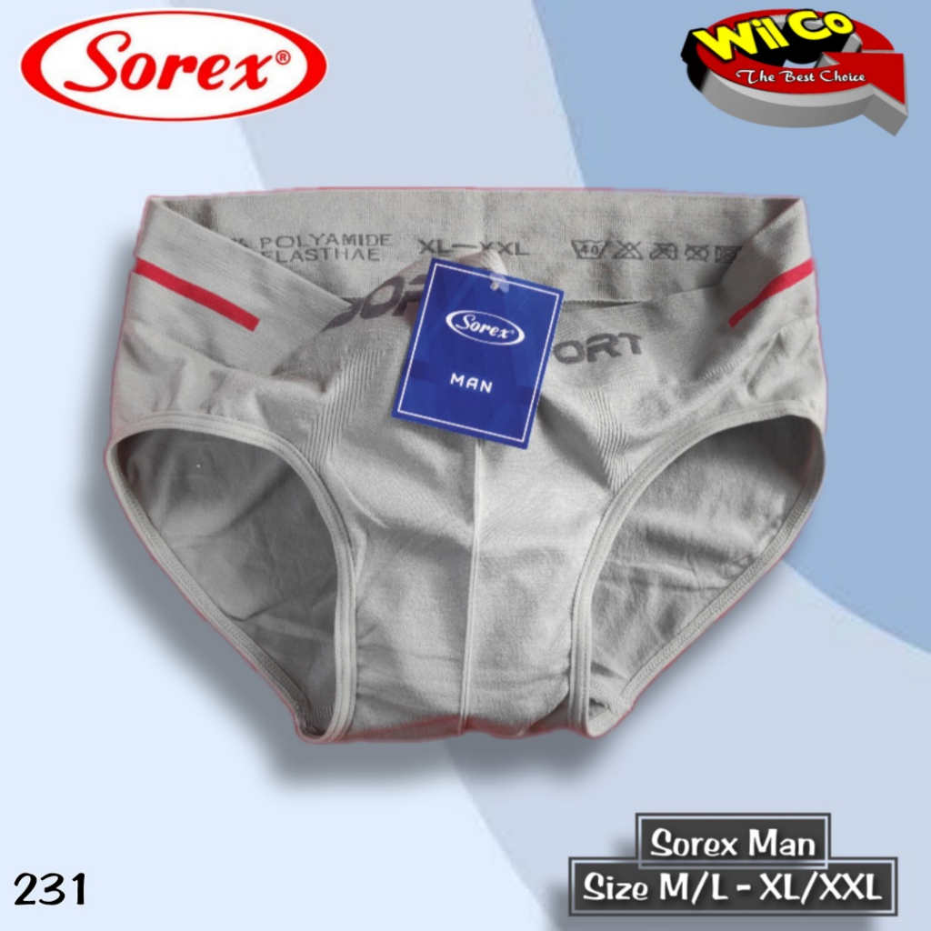 K231 - [Harga Per 1 Potong] CELANA DALAM SEGITIGA PRIA [ BRIEFT] SOREX SIZE (M-L) - (XL-XXL)