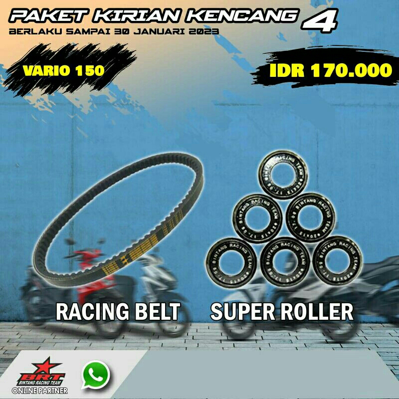 Vbelt + roller Vario 125 / Vario 150 Old Kunci Kontak/ Vario 150 New / Vario 125 all new / PCX 150 /