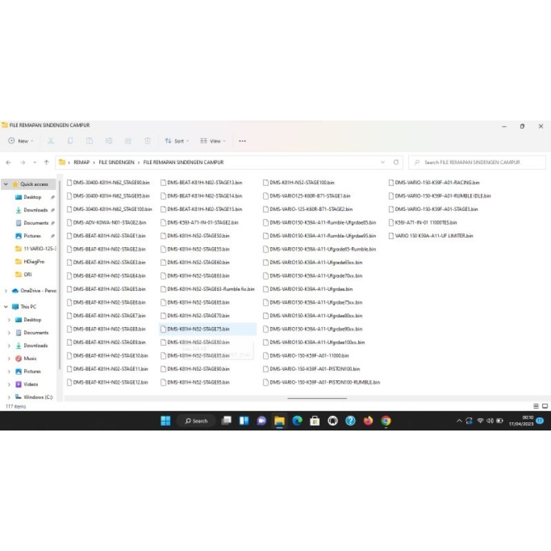 File bin xdf Sindengen campur