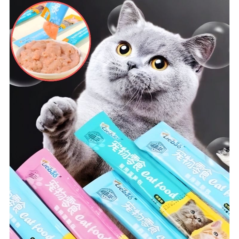 LIEBAO SNACK KUCING SEHAT 15gr / CREAMY TREATS / CAMILAN KUCING MURAH