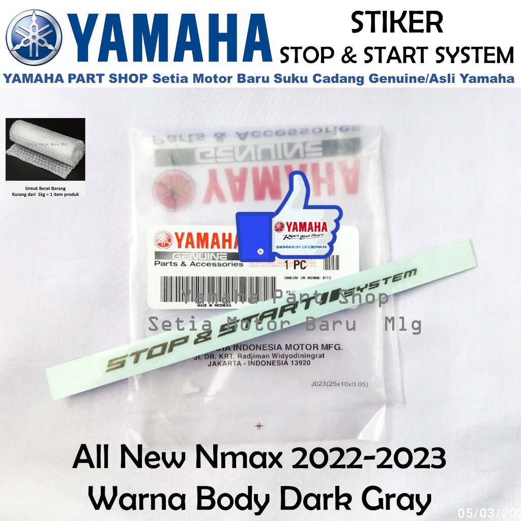 Stiker Stop &amp; Start System All New N Max Nmax 2022 Warna Body Dark Gray Asli Yamaha Setia Motor Baru