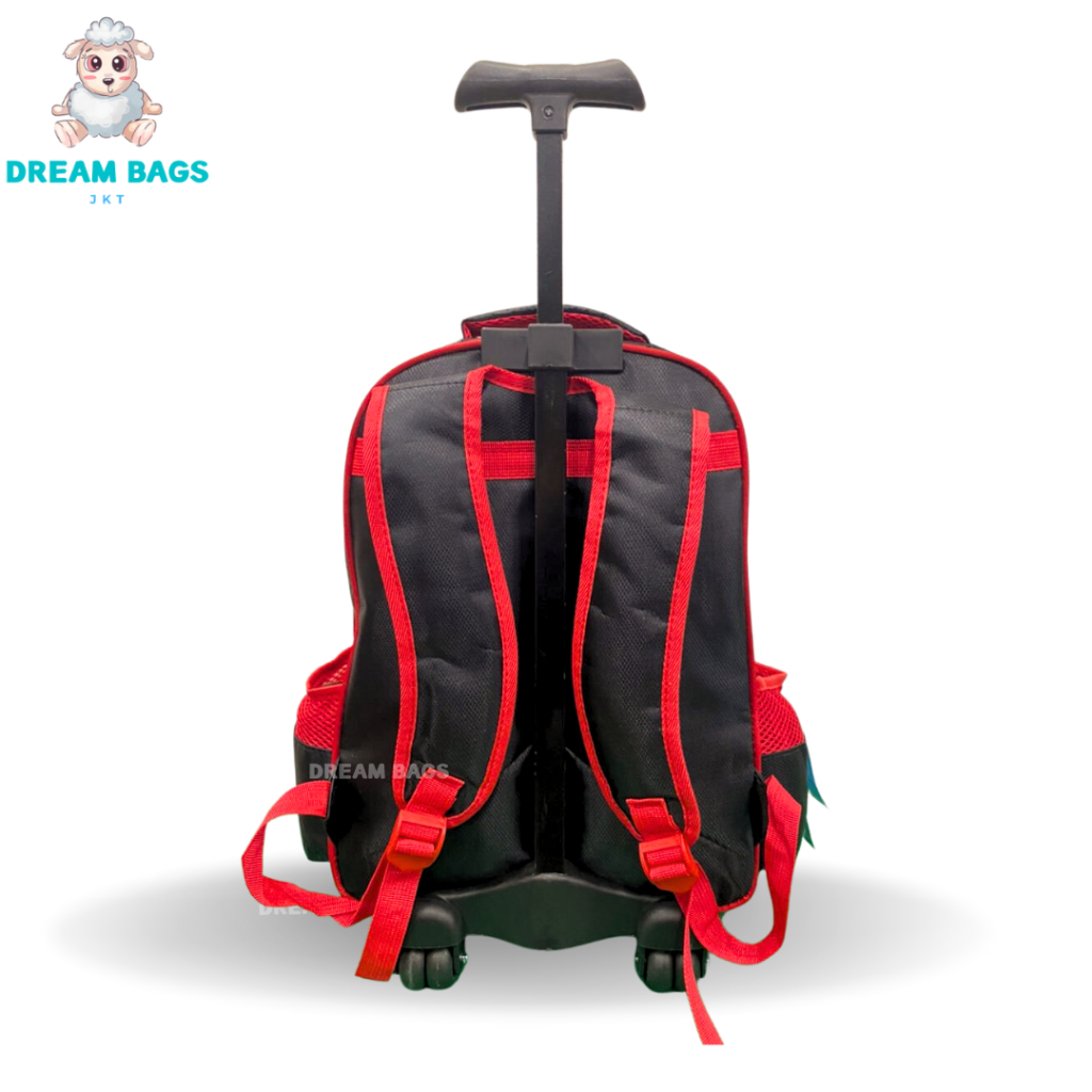 Tas Troli Anak Laki Laki Sekolah SD Import Dream Bags Tas Koper Anak - Trolley Anak - Tas Dorong Anak - Karakter Spider