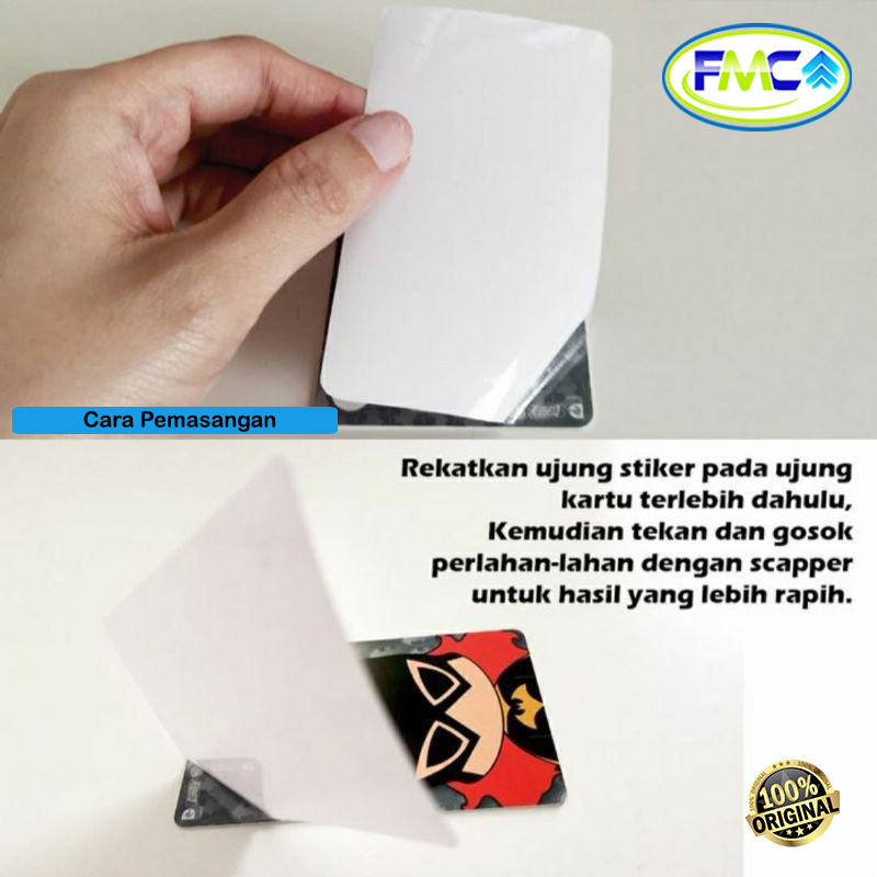 Anti Gores KTP Cover Pelindung Id Card Kartu Sim Laminasi Dingin Glossy Stiker Sticker Kartu Nama