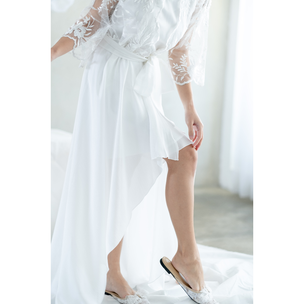 [BIG SIZE] Lace Ashera FAE Collection- Kimono Pengantin Bride Robe Maternity Robe Premium 3D Brokat Wedding Robe