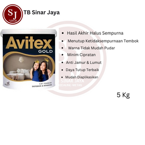 Cat Tembok Eksterior &amp; Interior Avitex Gold 5kg - Super Black