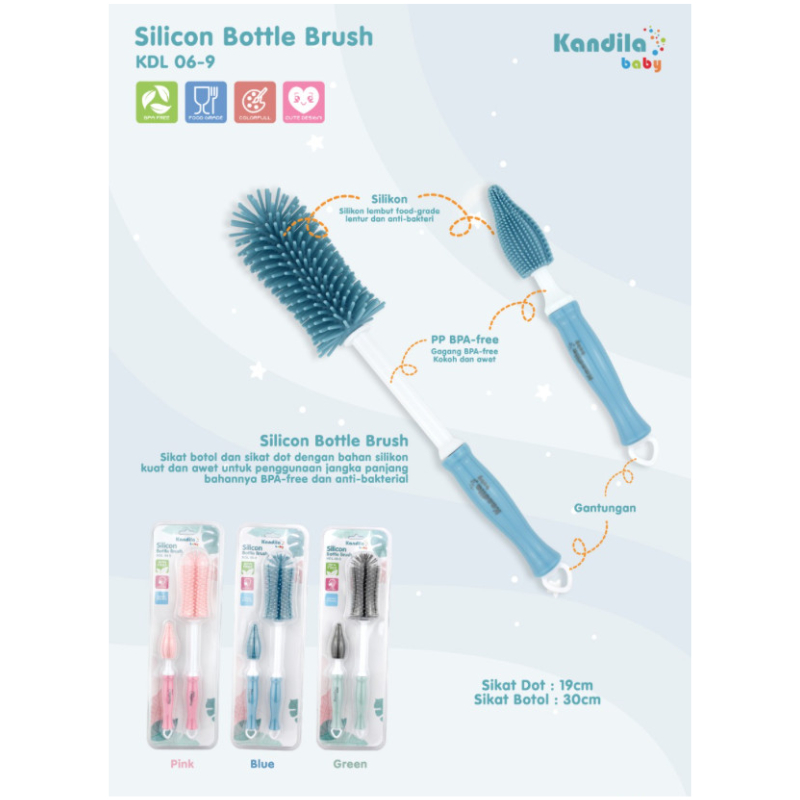 Kandila Baby Silicon Bottle Brush KDL06-9 Sikat Pembersih Botol Bayi