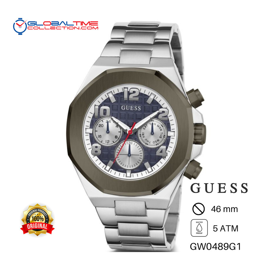 Jam Tangan Pria GUESS GW0489G1 Rantai Silver