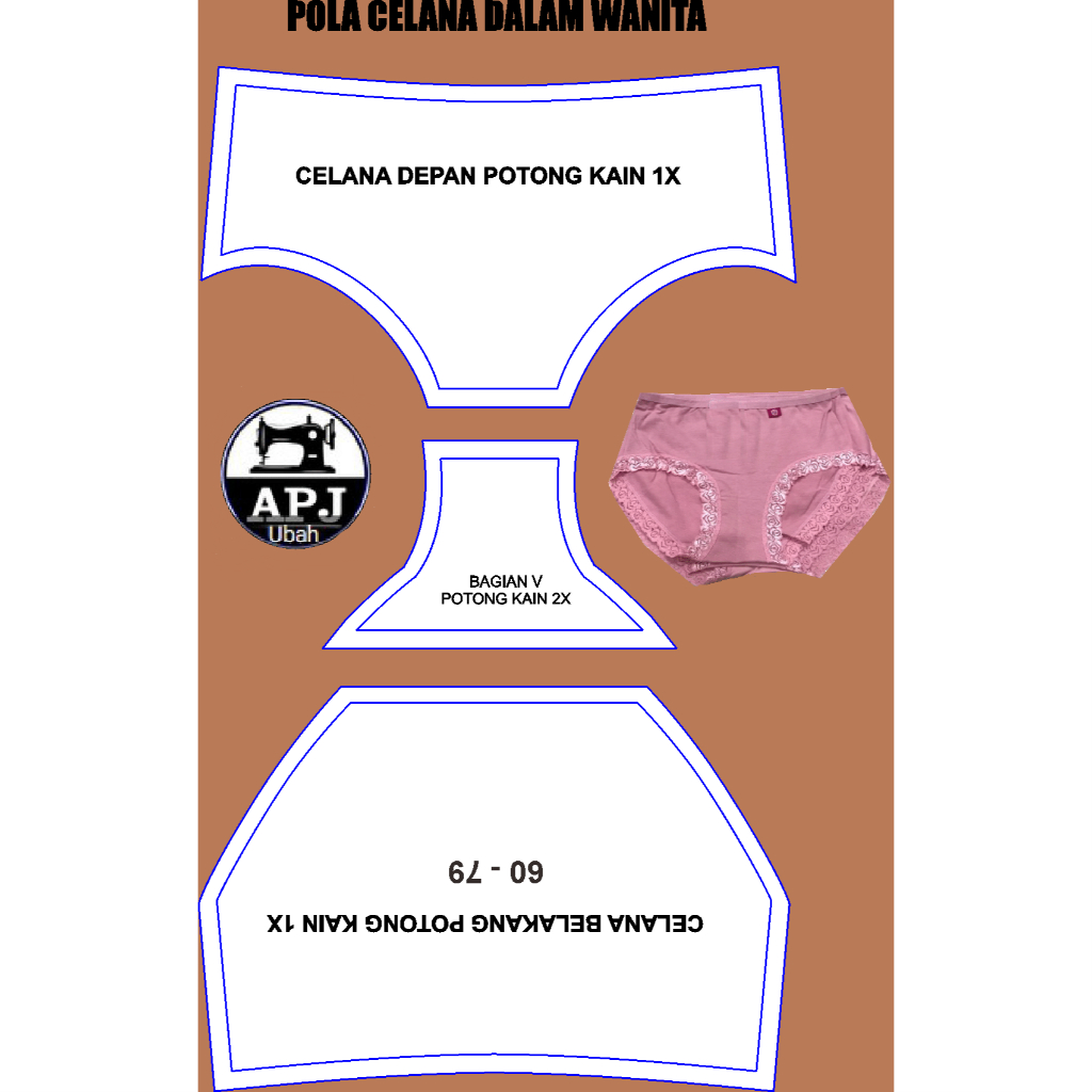 POLA JAHIT CELANA DALAM WANITA POLA INSTAN