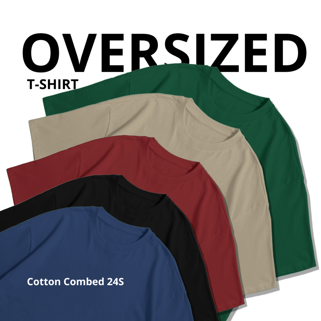 Kaos Oversize Polos Cotton Combed 24s Unisex Skuy