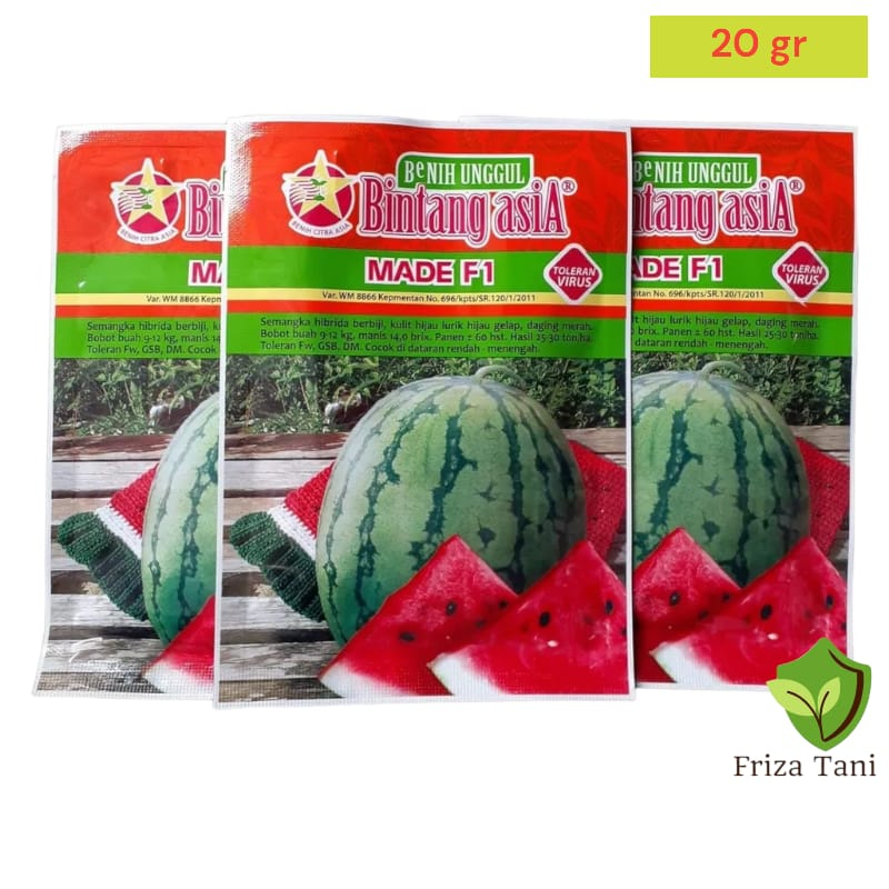 Bibit Semangka Hibrida Made F1 | Benih Semangka Bulat | Bintang Asia 20gr