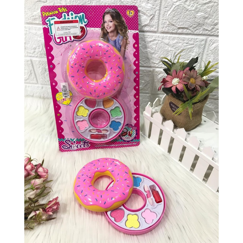 Beauty Set Make up Donat / Make up anak mini bentuk donat make up hias wajah / Make up mini anak don