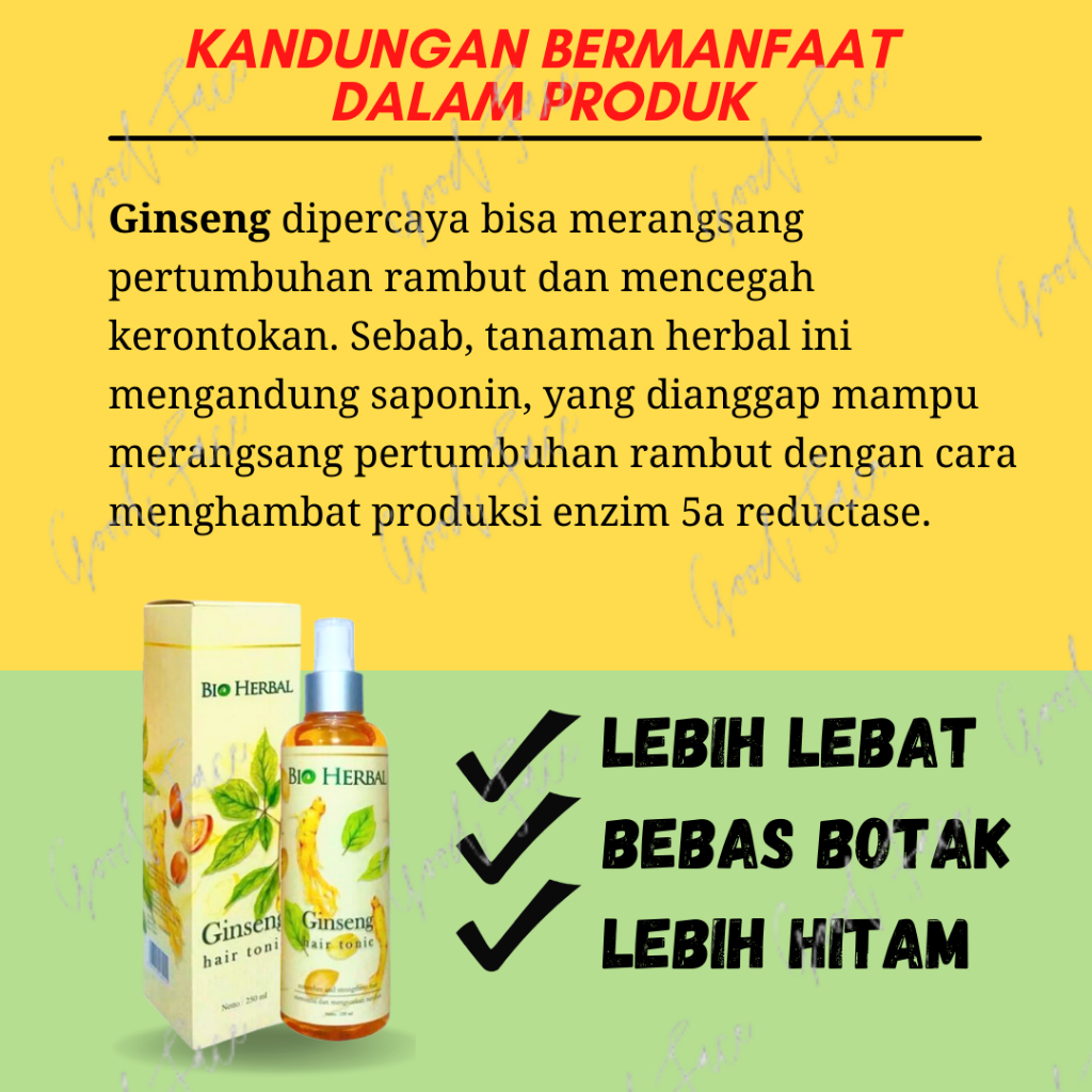 BIO HERBAL GINSENG HAIR TONIC ORIGINAL - TONIC GINGSENG BIO HERBAL