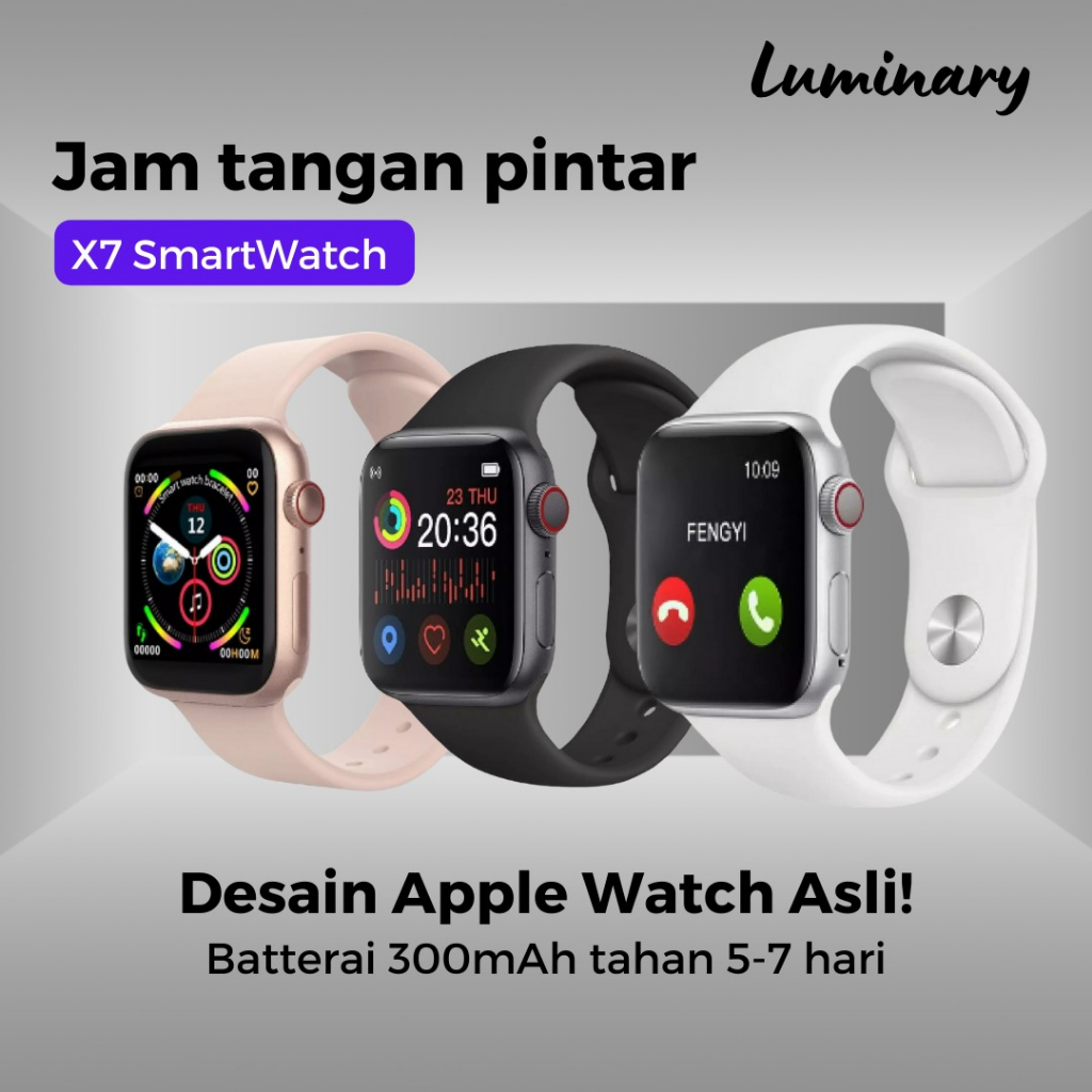 SmartWatch Smart Watch X7 Jam Tangan Pintar Sport Fitness Digital Bluetooth Layar Sentuh touch screen touchscreen Pria Wanita Anti Air Waterproof Tahan Air Dengan Pedometer Heart Rate Monitor pengukur detak jantung penghitung langkah dan kalori olahraga