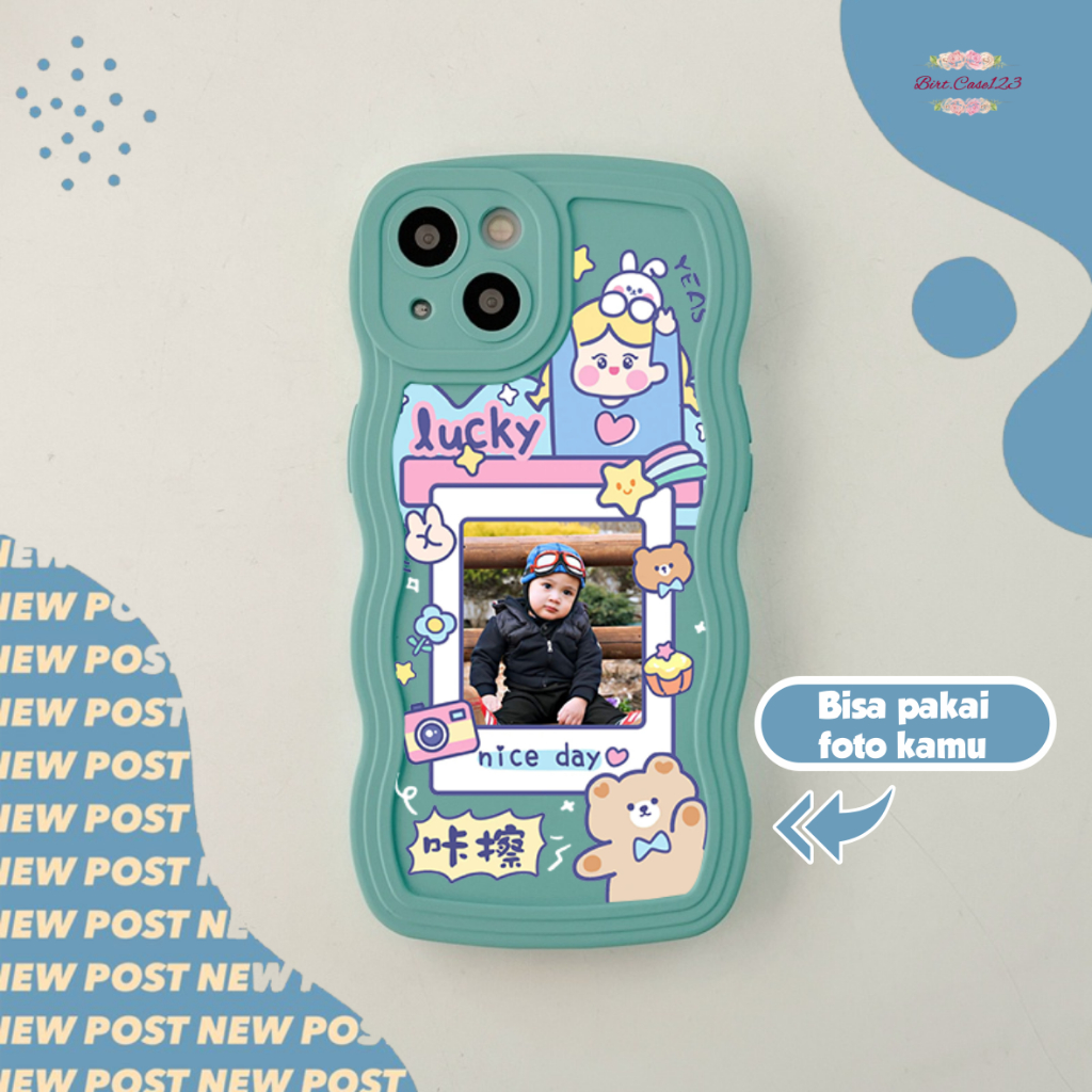 CUSTOM SOFTCASE SILIKON GELOMBANG WAVY CUSTOM POLAROID FOR REALME C2 5 5I C11 C20 C12 C25 NARZO 30A 50A PRIME C30 C35 BC7673